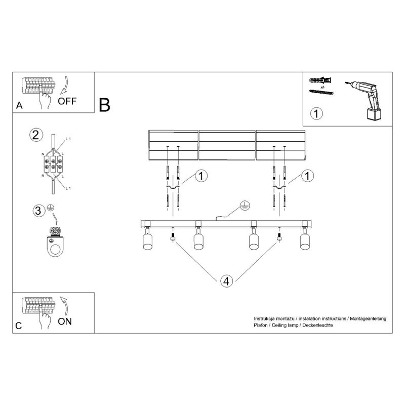 Plafon FAGER 4L czarny - obrazek 11