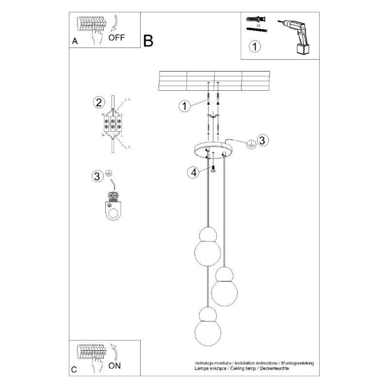 Lampa wisząca PEKKA 3P biała/naturalne drewno - obrazek 11