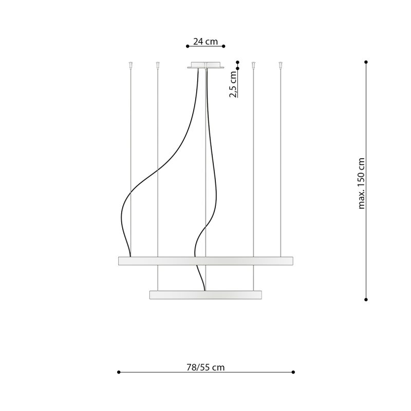 Żyrandol RIO 2 55/78 biały LED 4000K - obrazek 4