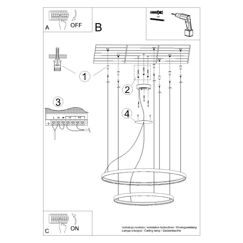 Żyrandol RIO 2 55/78 czarny LED 4000K - obrazek 6