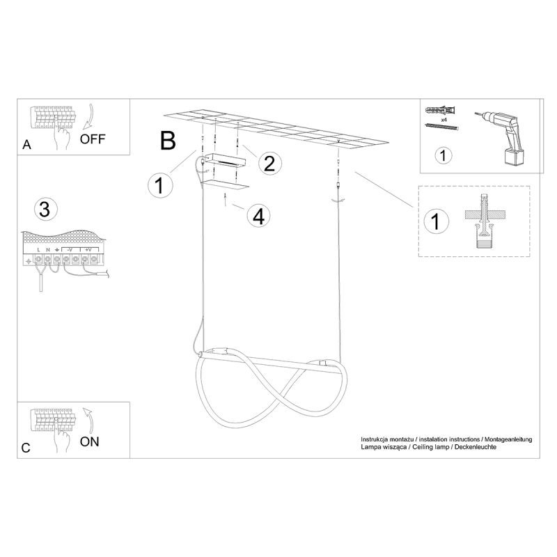 Lampa wisząca GALAKSE 84 czarna LED 2700-6500K - obrazek 9