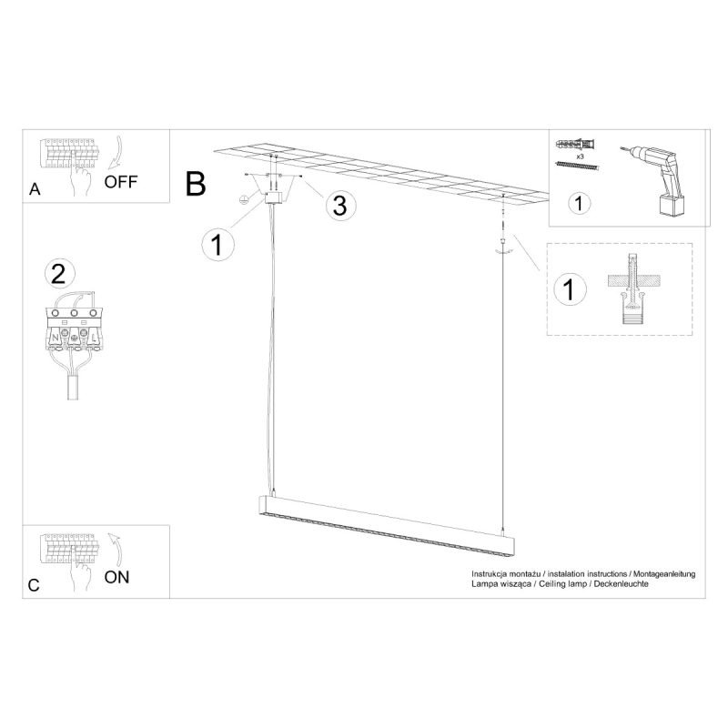 Lampa wisząca SOREN czarna LED 3000K - obrazek 9