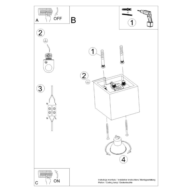 Plafon QUAD 1 biały - obrazek 6