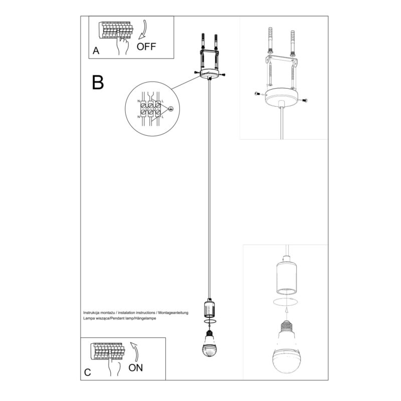 Lampa wisząca EDISON czarna - obrazek 7