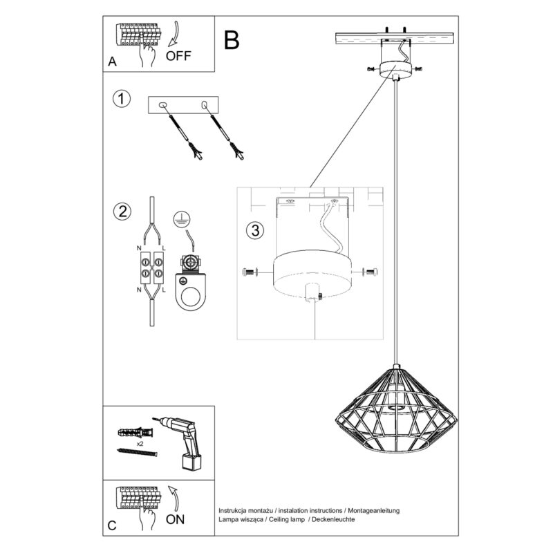 Lampa wisząca UMBERTO biała - obrazek 5