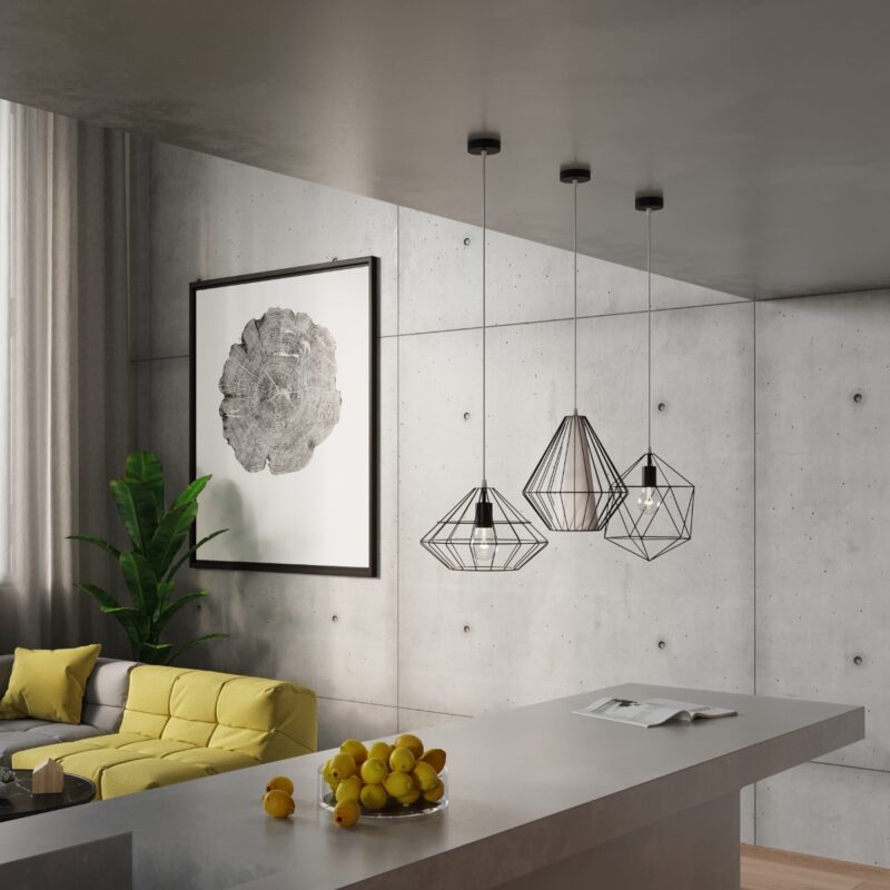 Lampa wisząca DEMI czarna