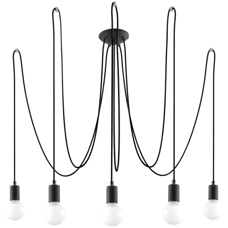Żyrandol EDISON 5 czarny
