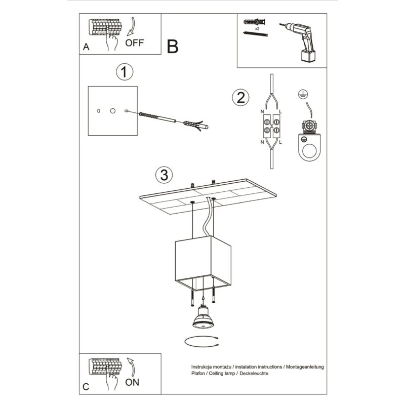 Plafon QUAD 1 antracyt - obrazek 6