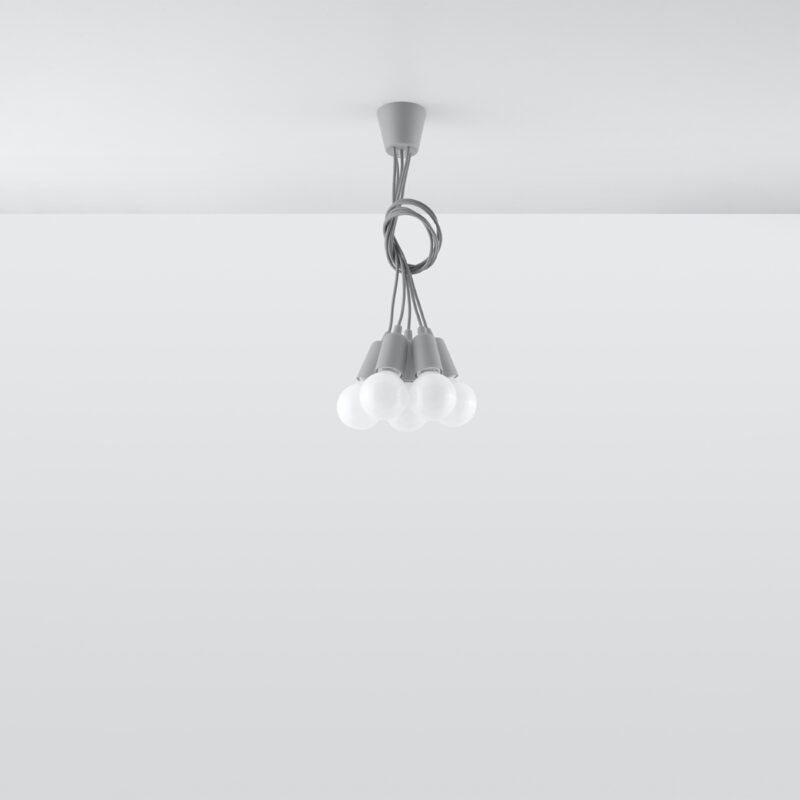 Lampa wisząca DIEGO 5 szara
