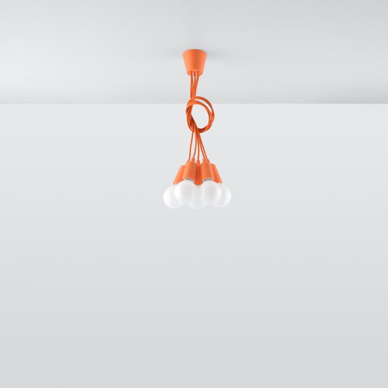Lampa wisząca DIEGO 5 pomarańczowy