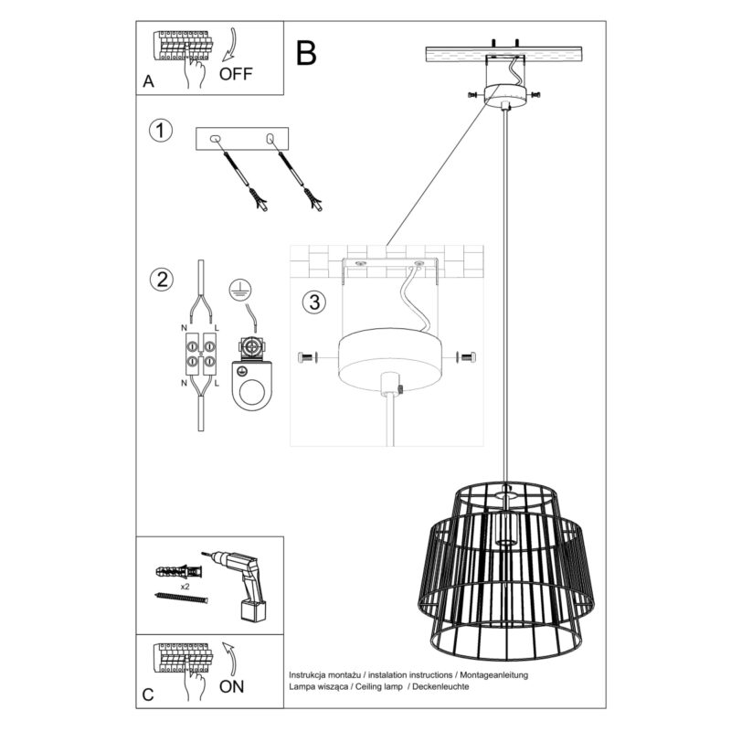 Lampa wisząca GATE czarny - obrazek 5