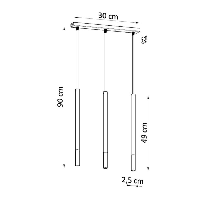 Lampa wisząca MOZAICA 3L czarny/złoto - obrazek 4