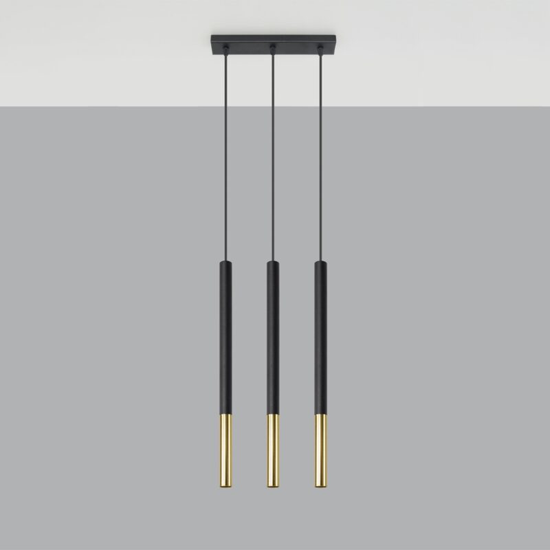 Lampa wisząca MOZAICA 3L czarny/złoto - obrazek 2