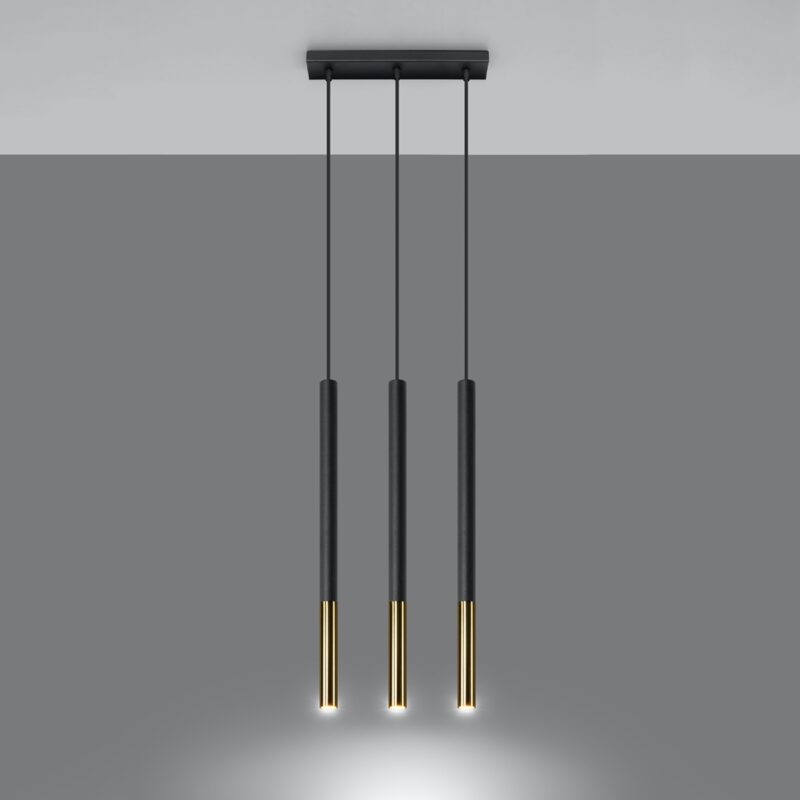 Lampa wisząca MOZAICA 3L czarny/złoto - obrazek 3