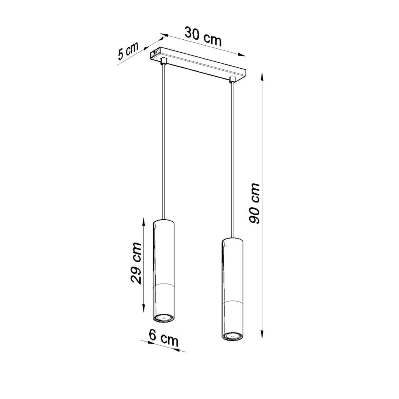 Lampa wisząca LOOPEZ 2 czarny/chrom - obrazek 4