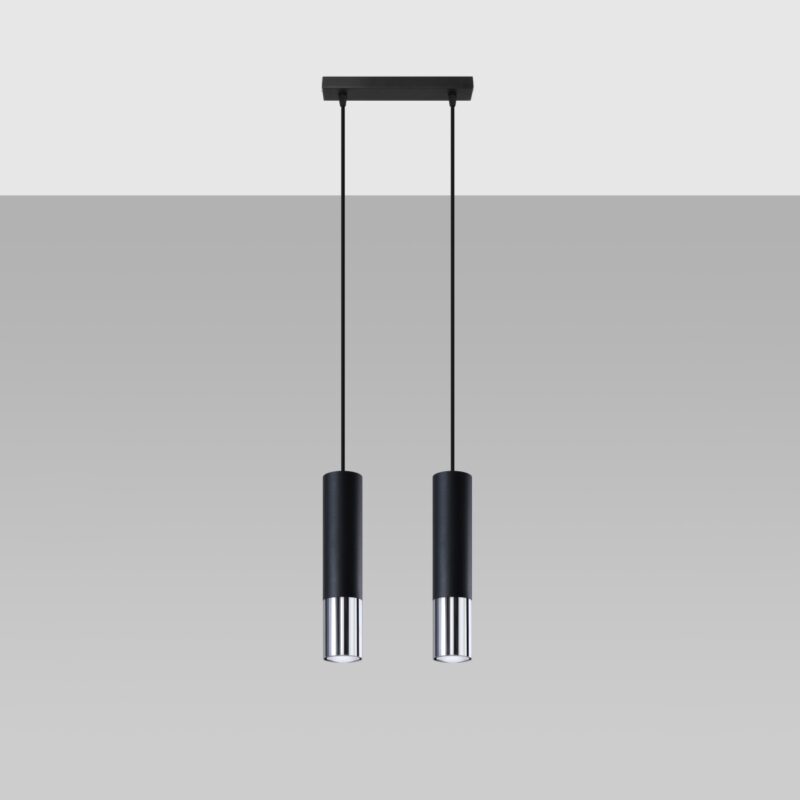 Lampa wisząca LOOPEZ 2 czarny/chrom - obrazek 2