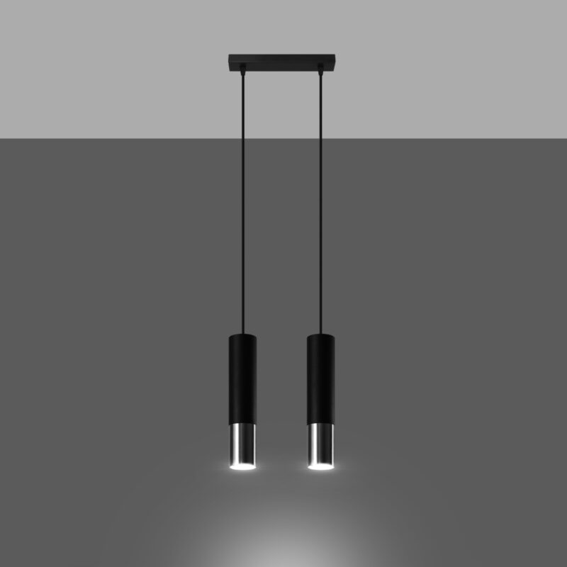 Lampa wisząca LOOPEZ 2 czarny/chrom - obrazek 3