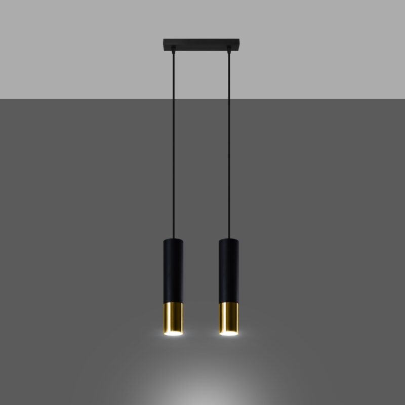 Lampa wisząca LOOPEZ 2 czarny/złoty - obrazek 3
