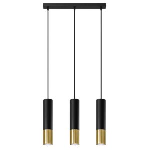 Lampa wisząca LOOPEZ 3L czarny/złoty