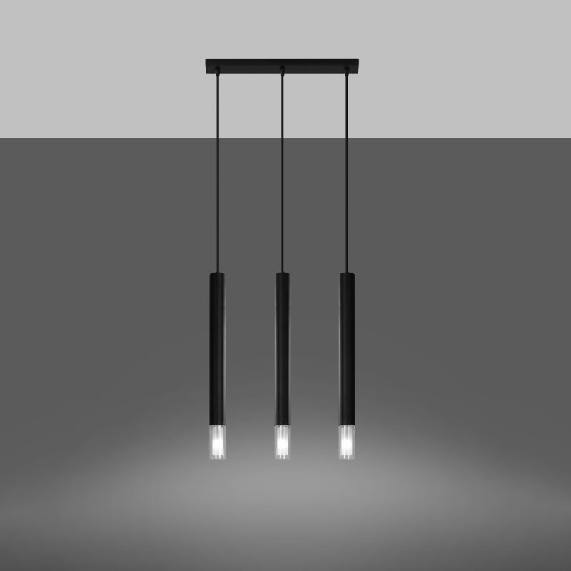 Lampa wisząca WEZYR 3 czarna