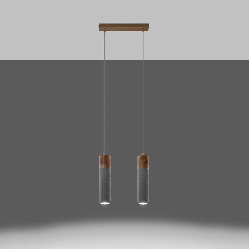 Lampa wisząca ZANE 2 szara