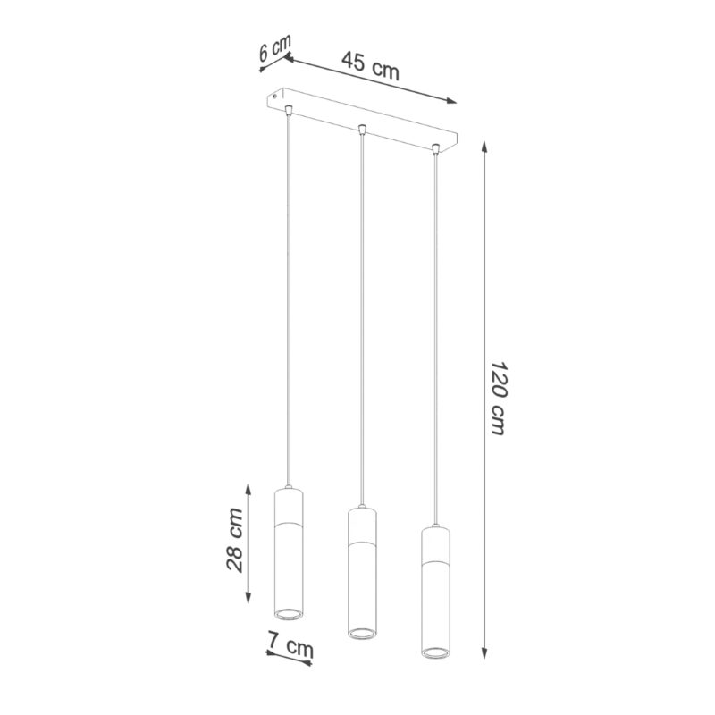 Lampa wisząca ZANE 3 szara - obrazek 4