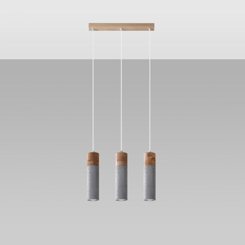 Lampa wisząca ZANE 3 szara - obrazek 2
