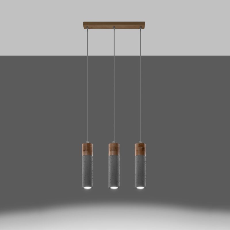 Lampa wisząca ZANE 3 szara - obrazek 3