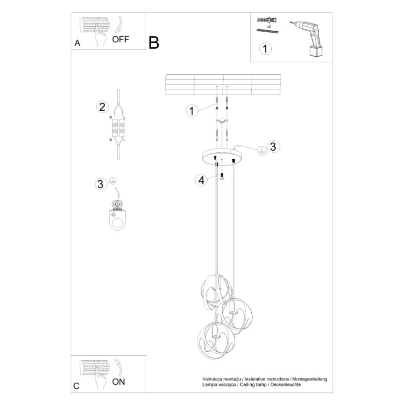 Lampa wisząca TULOS 3P biała - obrazek 5