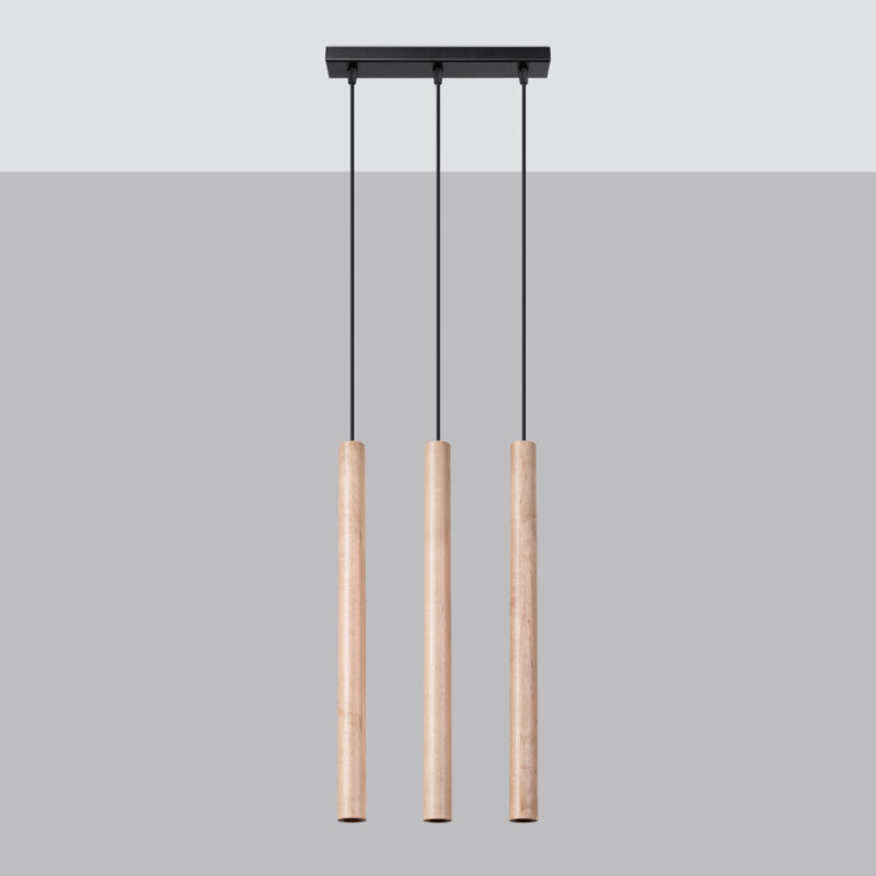 Lampa wisząca PASTELO 3L drewno - obrazek 2