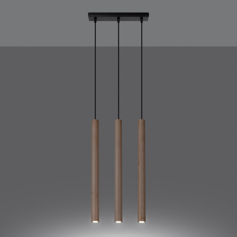 Lampa wisząca PASTELO 3L drewno - obrazek 3