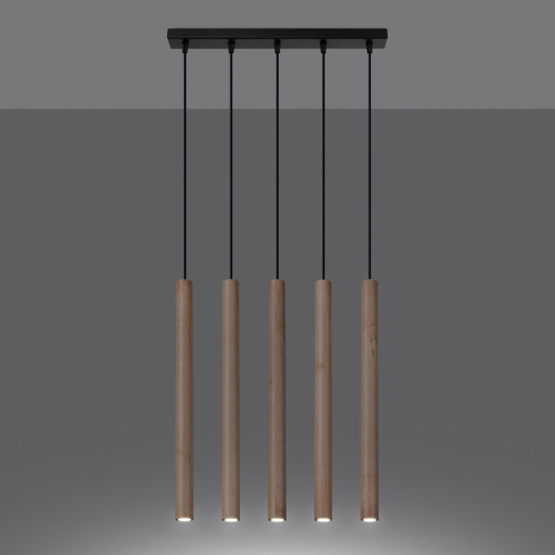 Lampa wisząca PASTELO 5L drewno