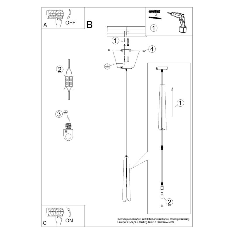 Lampa wisząca PRYSM 1 biała
