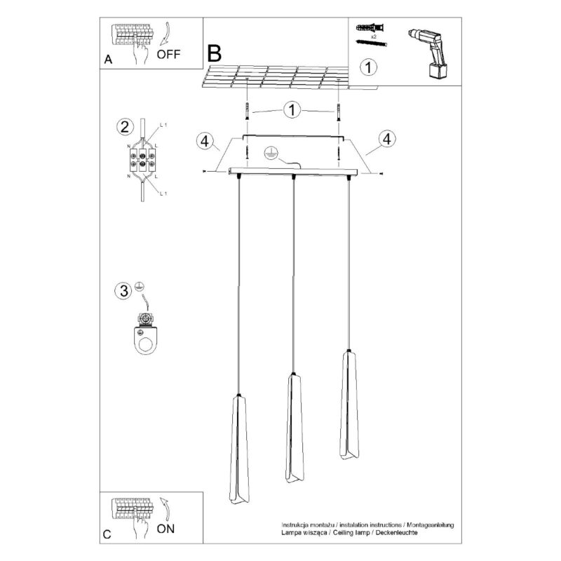 Lampa wisząca PRYSM 3L czarna - obrazek 13