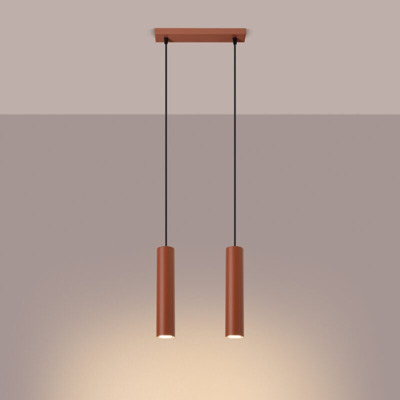 Lampa wisząca LAGOS 2 ochra czerwona