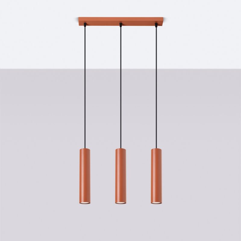 Lampa wisząca LAGOS 3L ochra czerwona