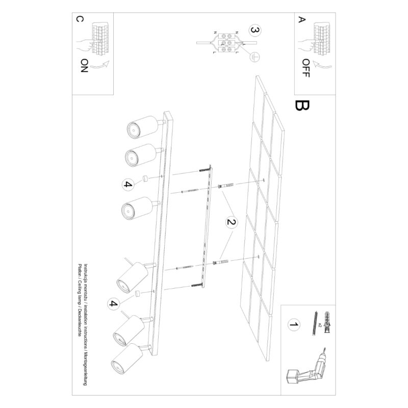 Plafon RING 6L zielony oliwkowy