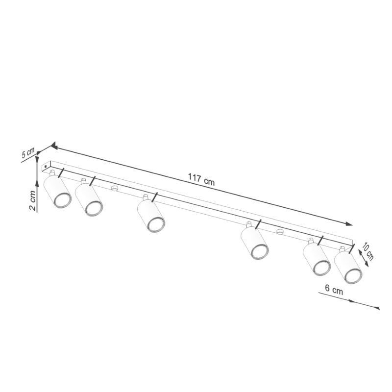 Plafon RING 6L ochra czerwona