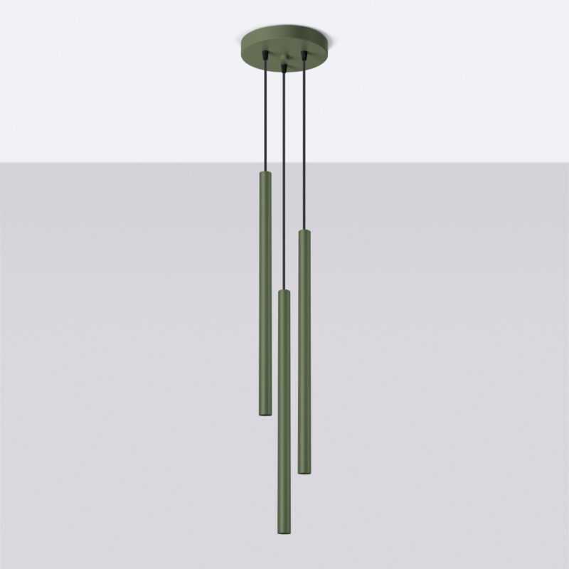 Lampa wisząca PASTELO 3P zielona oliwka