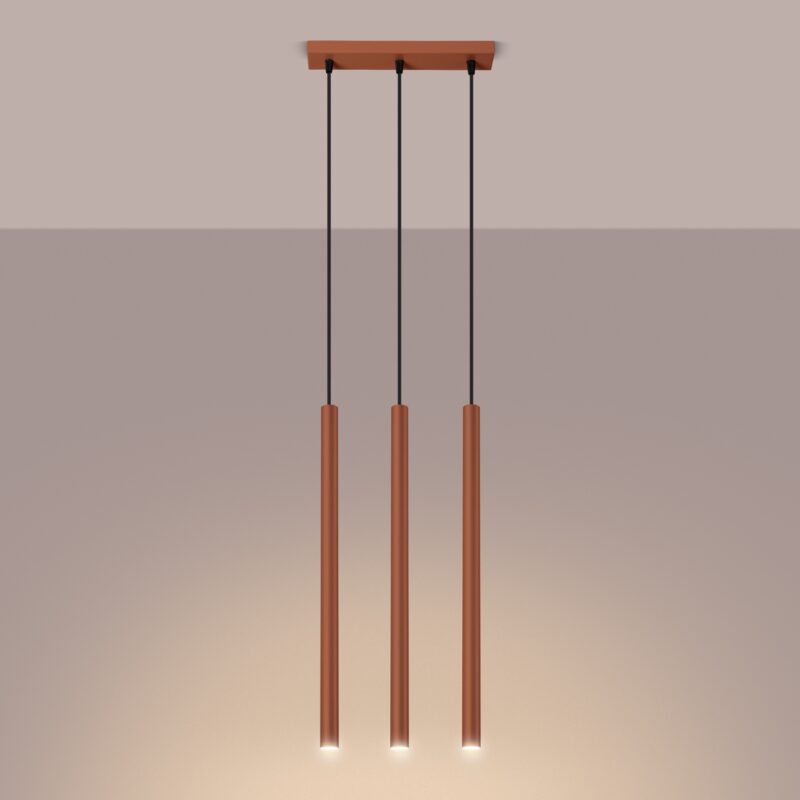 Lampa wisząca PASTELO 3 ochra czerwona