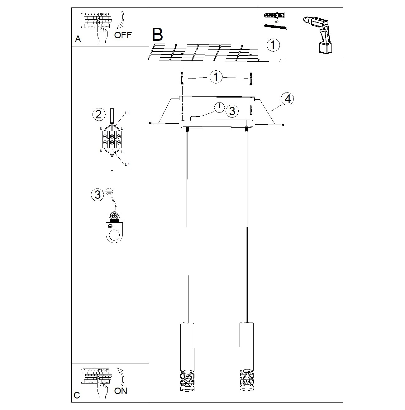 Lampa wisząca LIRO 2 biały Lampa wisząca LIRO 2 biały