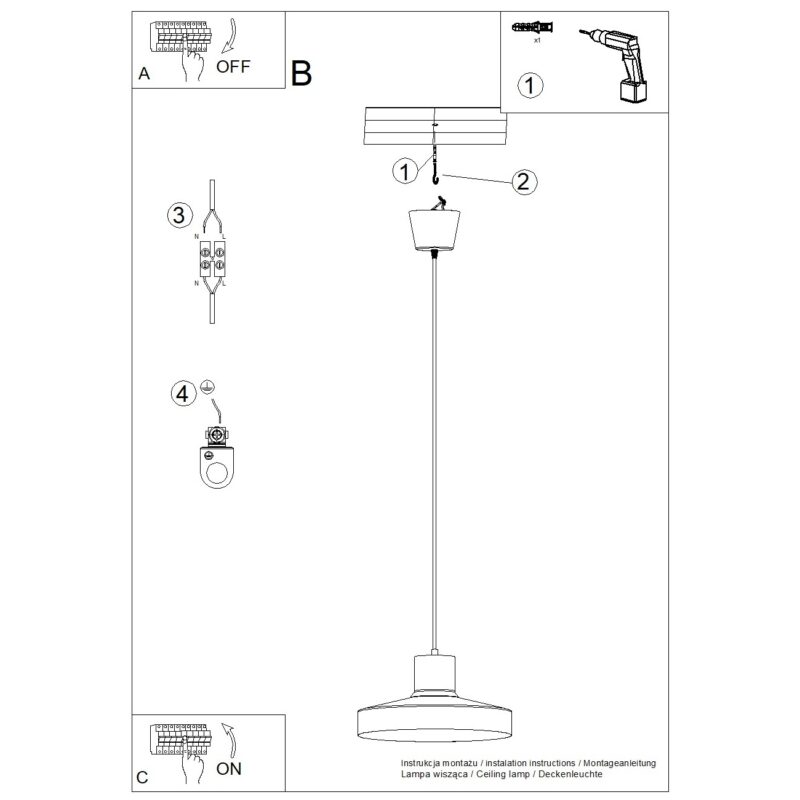 Lampa wisząca BILO beżowa