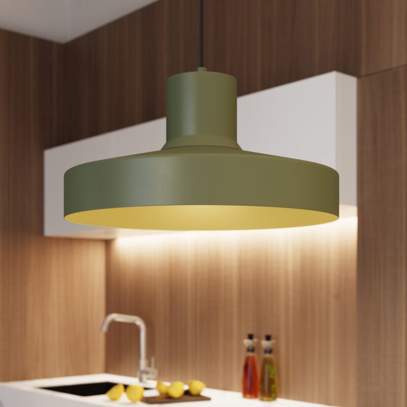 Lampa wisząca BILO zielona oliwka