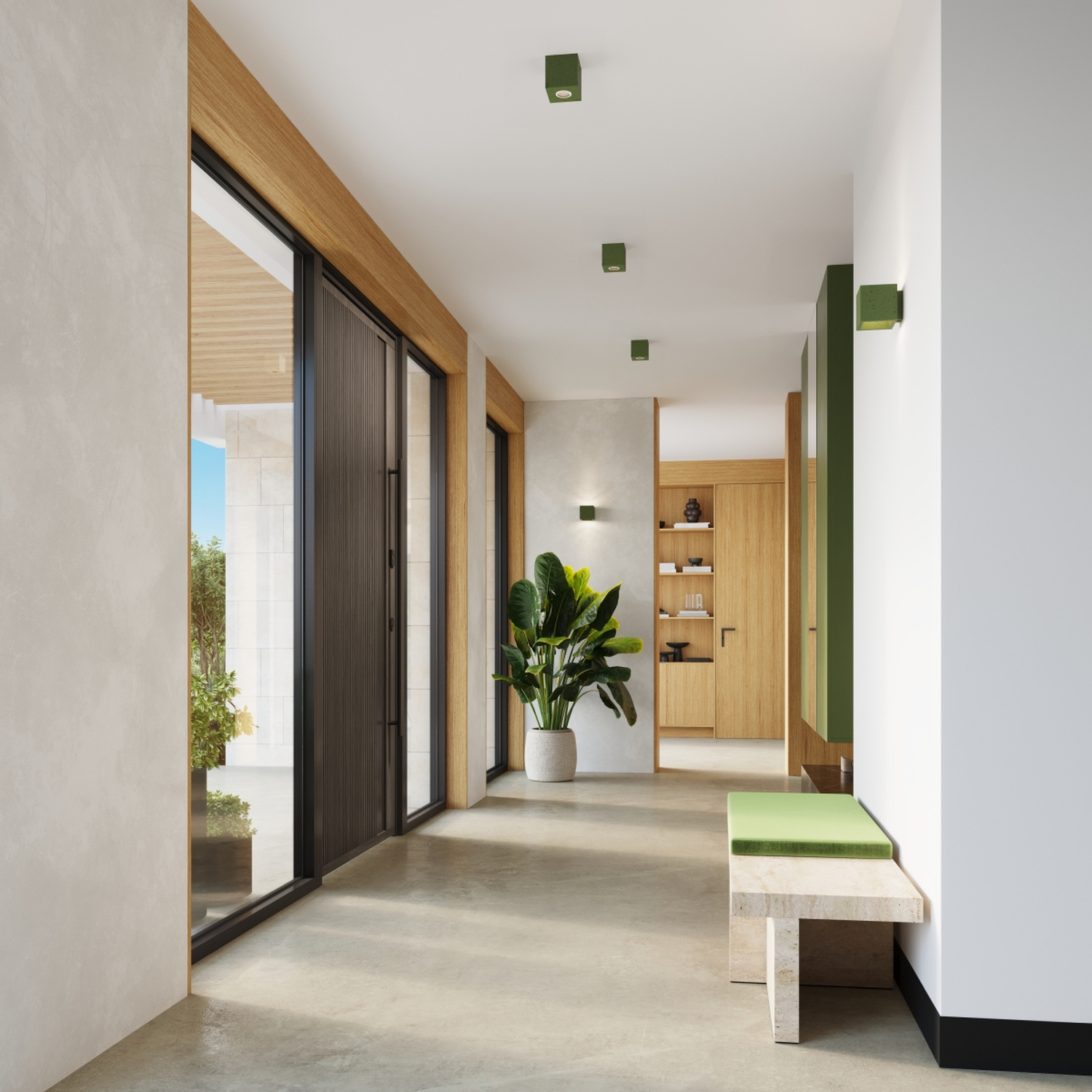Plafon QUAD beton zielona oliwka Plafon QUAD beton zielona oliwka