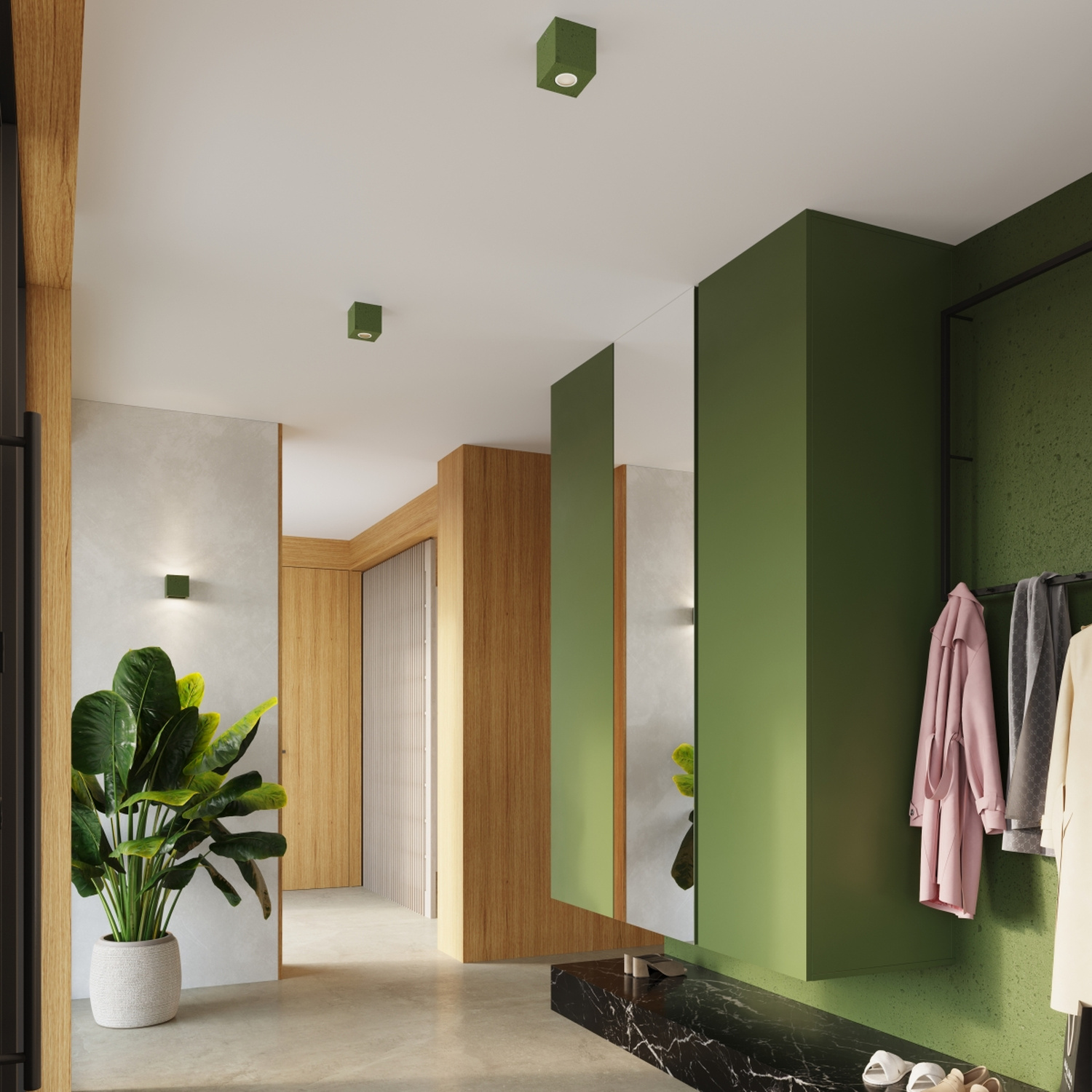 Plafon QUAD beton zielona oliwka Plafon QUAD beton zielona oliwka