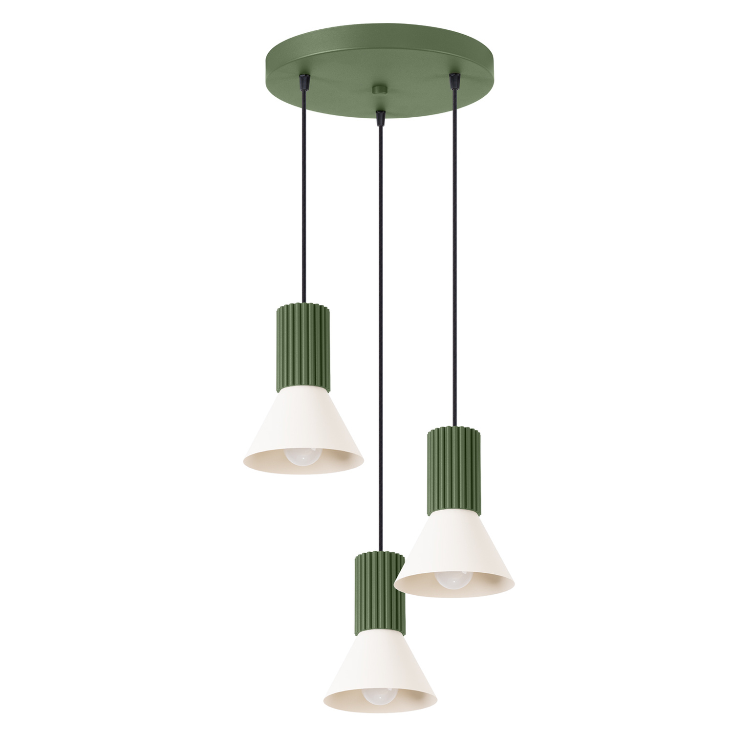 Lampa wisząca ESTRIA 3P beżowa/zielona oliwka Lampa wisząca ESTRIA 3P beżowa/zielona oliwka