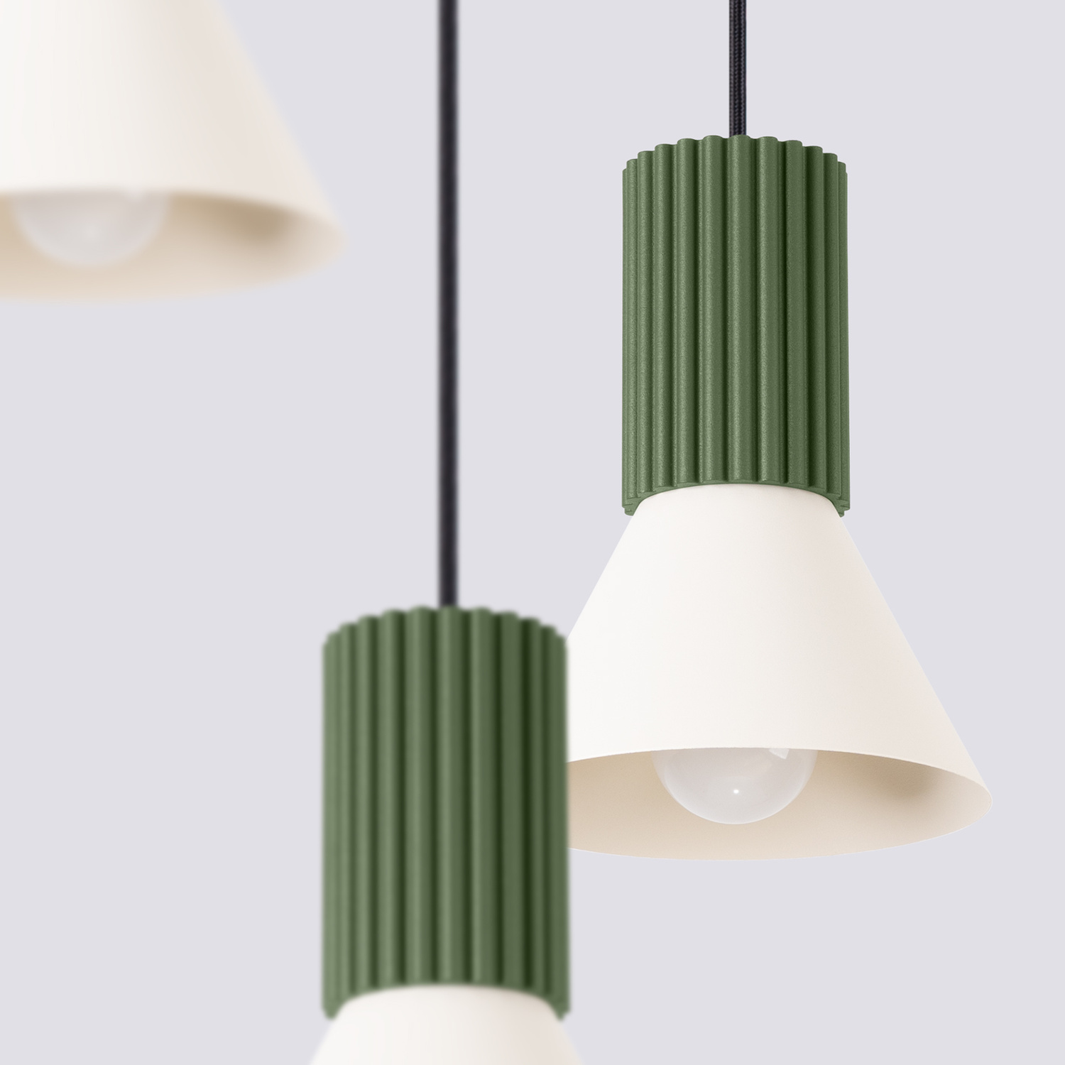 Lampa wisząca ESTRIA 3P beżowa/zielona oliwka Lampa wisząca ESTRIA 3P beżowa/zielona oliwka