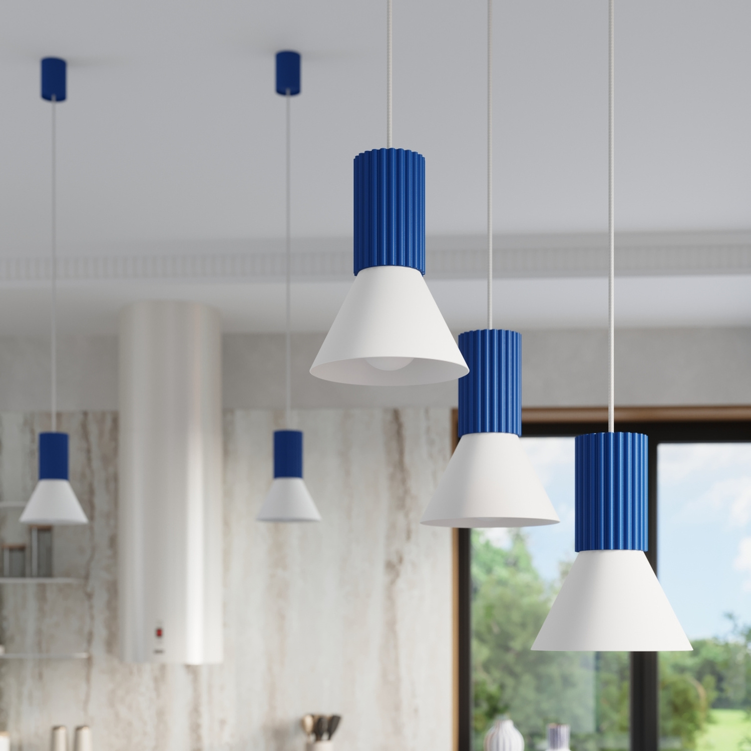 Lampa wisząca ESTRIA 1 biała/ultramaryna Lampa wisząca ESTRIA 1 biała/ultramaryna