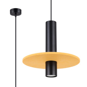 Lampa wisząca PELTA 1 czarna/żółta