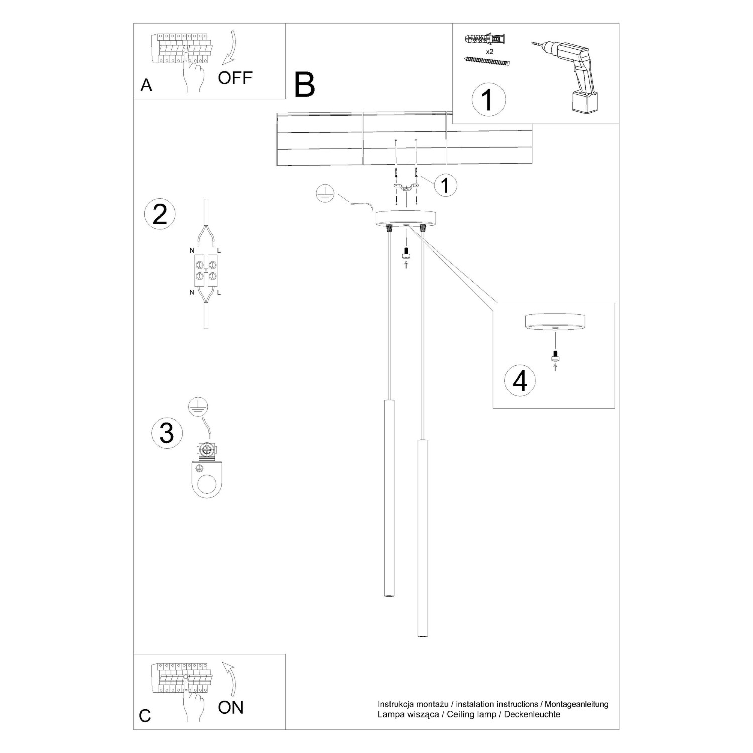 Lampa wisząca PASTELO 2 czerwona Lampa wisząca PASTELO 2 czerwona